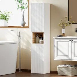 Homcom Badezimmerschrank 24 x 140 x 30 cm Weiß