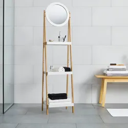 Regal Mirella Weiß/Naturfarben MDF