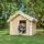 TIMBELA Hundehütte 76 x 99 x 80 cm Holz Beige