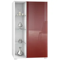 Vladon Vitrine, Bordeaux, 71.5x134x35 cm, Wohnzimmer, Wohnwände, Vitrinenschränke