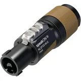 Neutrik NL2FXX-W-S Lautsprecher-Steckverbinder Stecker, gerade Polzahl: 2 Schwarz-Braun 1St.