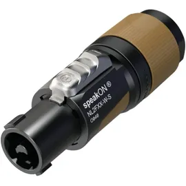 Neutrik NL2FXX-W-S Lautsprecher-Steckverbinder Stecker, gerade Polzahl: 2 Schwarz-Braun 1St.