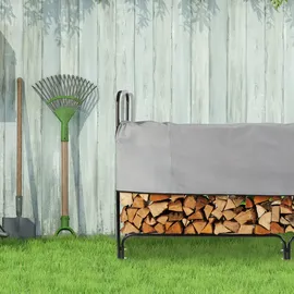 Relaxdays Kaminholzregal 245 x 40 x 122 cm schwarz