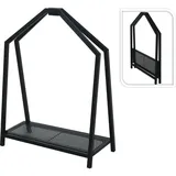 OnShop24.eu Kaminholzständer CASA Metall, schwarz - Feuerholz Regal Kaminholzregal, Holzablage 58x24x78cm