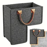 Treppenkorb, L-Form, 25 X 42 X 42 Cm, Filz, Treppenkorb,Filz Tragbare Faltbare Tasche, Für Haushalt Wohnung Dachboden Villa Wäsche Schuhe Buch Spielzeug Holz Teppich