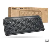 Logitech MX Keys Mini for Business Graphite, schwarz, LEDs weiß, Logi Bolt, USB/Bluetooth, US (920-010608)