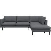 FLEXLUX Ecksofa Bolzano Designsofa, bequem durch Kaltschaum im Sitz, L-Form, lose Sitz -& Rückenkissen, hohe Füße blau