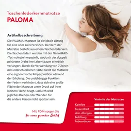 Fdm Paloma Taschenfederkern 160 x 200 cm H3/H4