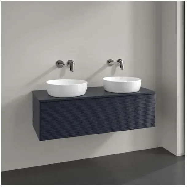 Villeroy und Boch Antao Waschtisch-Unterschrank K35110HG 120x36x50cm, Waschbeckenplattenfarbe Lack, midnight blue matt lacquer