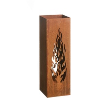 Gartenfreude Feuersäule,16 x 16 x 50 cm Design Flammen, Edelrost