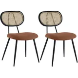 Happy Garden Vintage-Esszimmerstuhl Elena Polyester rostrot 2er Set