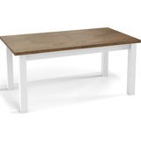 WFL GROUP Moderner Rechteckiger Ausziehbarer Esstisch - Platzsparend - Weiße Holzbeine - 120 bis 160 cm - Hergestellt in EU - 120 x 67 cm - Lefkas Eiche - Braun