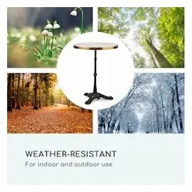 Blumfeldt Patras - Bistro-Tisch, Gartentisch, Deko-Zierkante, Gusseiserner Standfuß, für drinnen und draußen, wasserfest, frostsicher, 57,5 cm ø 72 cm Höhe,