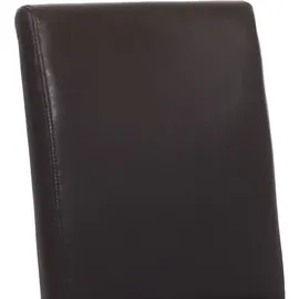 Mendler 6er-Set Esszimmerstuhl Stuhl Küchenstuhl Littau ~ Kunstleder, braun, helle Beine