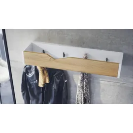 Vladon Garderobenpaneel Kolmio 83,5 x 12,5 x 21 cm Weiß matt/Eiche