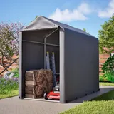 Thanaddo Gerätehaus Garagenzelt Carport Folienzelt Gartenschuppen Fahrradgarage Lagerzelt Aufbewahrungsgarage Auto Motorrad Schutz Unterstand 100x187x160cm - Grau