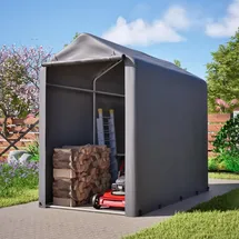 Thanaddo Gerätehaus Garagenzelt Carport Folienzelt Gartenschuppen Fahrradgarage Lagerzelt Aufbewahrungsgarage Auto Motorrad Schutz Unterstand 100x187x160cm - Grau