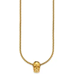 Kette mit Anhänger BRUNO BANANI "Schmuck Geschenk, Halskette Scull Totenkopf, Venezianerkette", gold (gelbgoldfarben), Halsketten, Herren, Edelstahl, L: 55cm B: 3mm, B:3mm