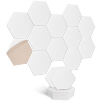 Hexagon Akustikplatten selbstklebend 24 Stück I Schallabsorber Schallschutz mit hoher Dichte für Wand Decken Holz & Tür - Akustikpanel Schallschutzplatten Akustikplatte, 30x26x0.9cm