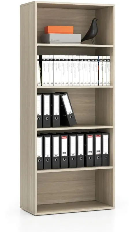 Hohes Büroregal LAYERS, 800 x 400 x 1905 mm, Eiche natur