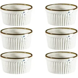 MÄSER Ramequin 9 cm Weiss mit blauen Punkten 6er Set, PINTAR Blaue Punkte, 594079