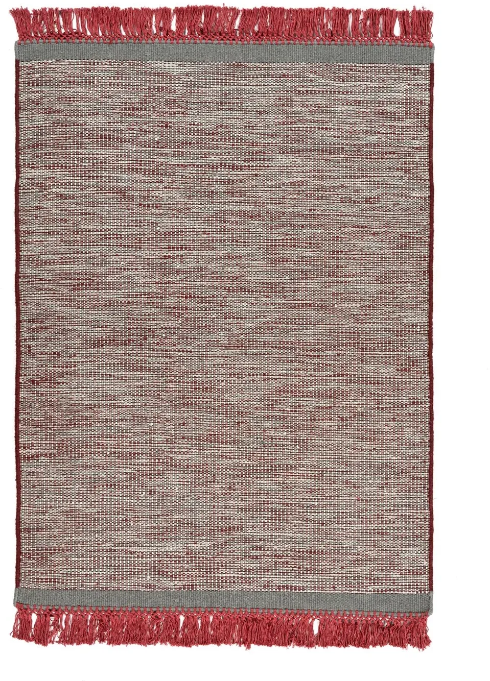 Teppich ARTE ESPINA "Nomad 8064", bunt (grau, rot), B:170cm H:11mm L:240cm, Wolle, Teppiche, Handgemachter Fransenteppich in neutralem Design