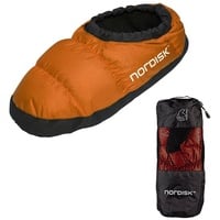 Nordisk Daunenschuhe Daunen Pantoffeln Puschen Hüttenschuhe Hausschuhe Hüttenschuh Bettschuh Damen & Herren orange|rot XS – EU 31-34