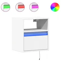 VidaXL Wand-Nachttische mit LED-Leuchten 2 Stk. Weiß