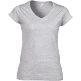 Gildan Damen V-Neck T-Shirt \64V00L\" sport grey (heather) M"