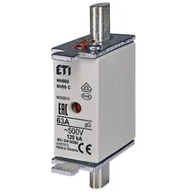 ETI NH Sicherungseinsatz NH000 gG 500V Frontanzeige Kombimelder - 1 Stück (NH000-63A)