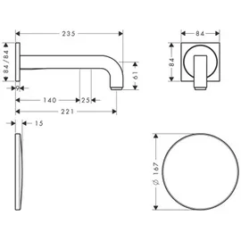 Axor Citterio 220 Sensor-Armatur ohne Mischung 39118000