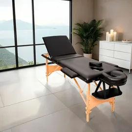 Tectake tectake® 3 Zonen Massageliege-Set, Breite 61 cm, Polsterung 3 cm, mit Holzgestell, 210 x 95 x 84 cm