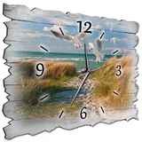 Bilder-Manufaktur BM Holz Funk Wanduhr Funkwanduhr Funkwanduhren Funkuhr Funkuhren kein Ticken lautlos geräuschlos leise modern ohne Tickgeräusche groß XXL H2ea-10145