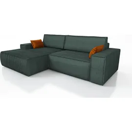 mebloland Ecksofa TOR mit Schlaffunktion. Farbe: Jungle Green. - Grün