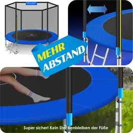 Kesser Trampolin Outdoor Ø 244/305/366/427 cm inkl. Sicherheitsnetz und Leiter Blau