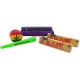 Futurola Drehmaschine King Size Rolling Machine Grinder RAW Papers raupir Geschenk Set Farbe wählbar, Farbe: Lila