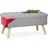 Relaxdays Truhenbank Gepolstert Hellgrau 39 x 77 x 39 cm