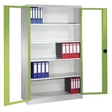CP Stahlschrank 8930-055 S10100 Acrylglas, clowngrün, lichtgrau 4 Fachböden 120,0 x 40,0 x 195,0 cm, aufgebaut, 1 St.