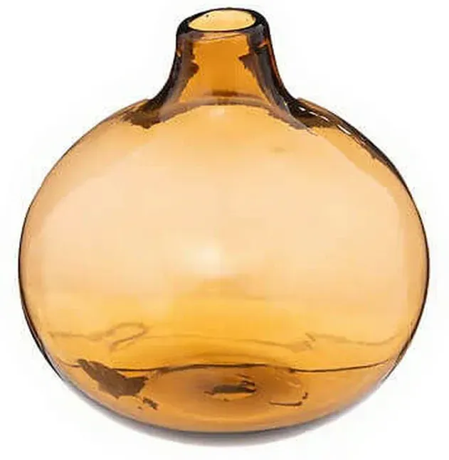 Bernsteinfarbenes Einzelstraußenvasen, Durchmesser 12 Zentimeter