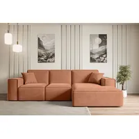 ALTDECOR Ecksofa mit Schlaffunktion und Bettkasten Corner Sofa Bett Eckcouch Couch L-Form Schlafcouch Ausziehbar Wohnlandschaft Schlafsofa Cauchsof... - Koralle