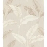 Rasch Textil Rasch Tapete 200331 - Papiertapete mit tropischen Palmenblättern in Beige mit Leinenoptik - 10,05m x 0,53m (LxB)