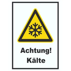 HB-Druck Achtung Kälte A5 Rückseite selbstklebend Schild