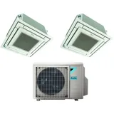 Bluevolution Inverter-dual-split-kassetten-klimagerät Ffa-a 12+12 Mit 2mxm68n R-32 Wi-fi Optional Mit Weißem Grill 12000+12000 - Italienische Garantie - Daikin