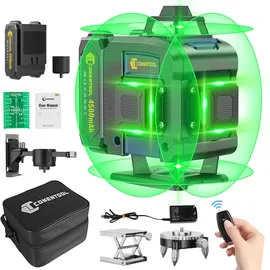 OEM 16-linien-laser, 360 Grad Selbstnivellierend, 4 X 360 Grad, 4d-kreuzlinienlaser mit Grünem Strahl und 2 Batterien, 360 Grad Horizontale/vertikale Linienlaser-fernbedienung Für Fliesenbodenkonstruktion