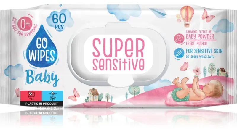GoWipes Super Sensitive feuchte Feuchttücher für Kinder für empfindliche Oberhaut 0+ 60 St.