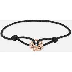 Armband LIEBESKIND BERLIN "Schmuck Geschenk Edelstahl Textil Armkette The D-Link Mini", rosa (roségoldfarben, schwarz), Armbänder, Damen, Edelstahl-Textil, Edelstahl, Textil