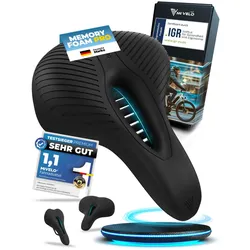 Fahrradsattel bequem & ergonomisch mit Memory-Foam 100% wasserdicht "Comfort Pro" Trekking - Bestseller,oft gekauft,Zubehör