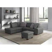 Ecksofa SIT & MORE "Luxor L-Form", grau (steel), B:259cm H:82cm T:224cm, Luxus-Microfaser ALTARA NUBUCK (100% Polyester);Soft clean (98% Polyester, 2% Polyamid);Struktur fein (100% Polyester), Sofas, Ecksofa, wahlweise mit Bettfunktion, Stauraum und Kopfteilverstellung