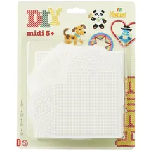 Malte Haaning Plastic A/S Stiftplatten 4er Set Kreis Herz Viereck Sechseck für Midi Bügelperlen
