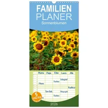 Calvendo Familienplaner 2026 - Sonnenblumen mit 5 Spalten (Wandkalender, 21 x 45 cm